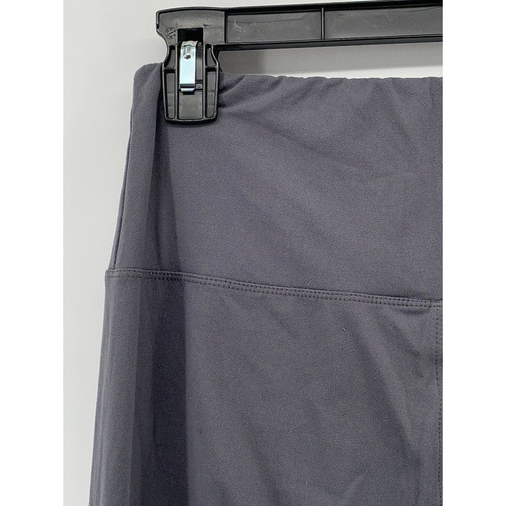 UNBRANDED Women's Gray Solid High-Rise Casual Pull-On Leggings SZ L/XL
