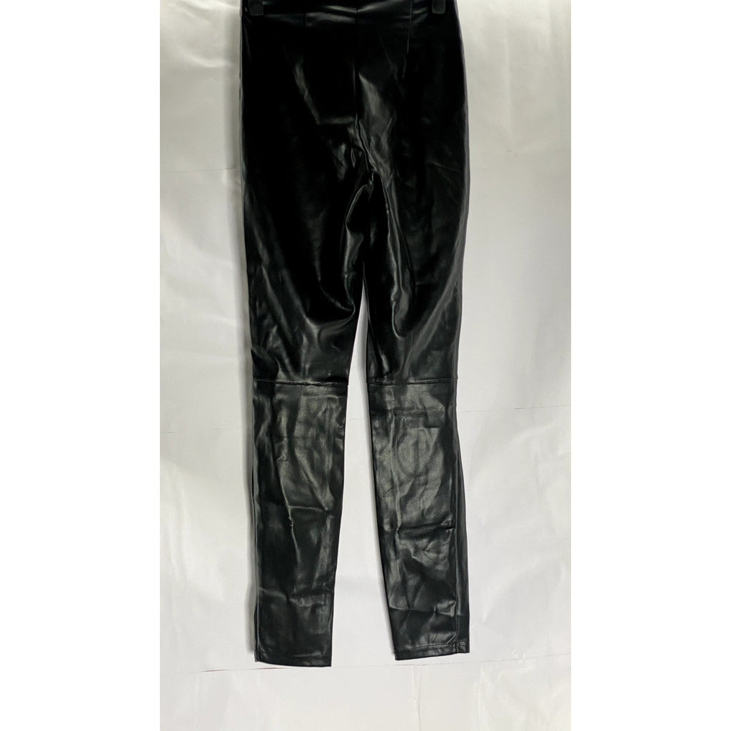 FABLETICS Women's Black Vegan Leather High-Rise Pull-On Leggings SZ XS