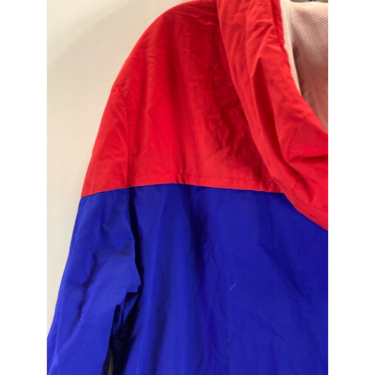 SUPERDRY Men's Red/Blue Drawstring Hood Zip-Up Athletic Jacket SZ XL