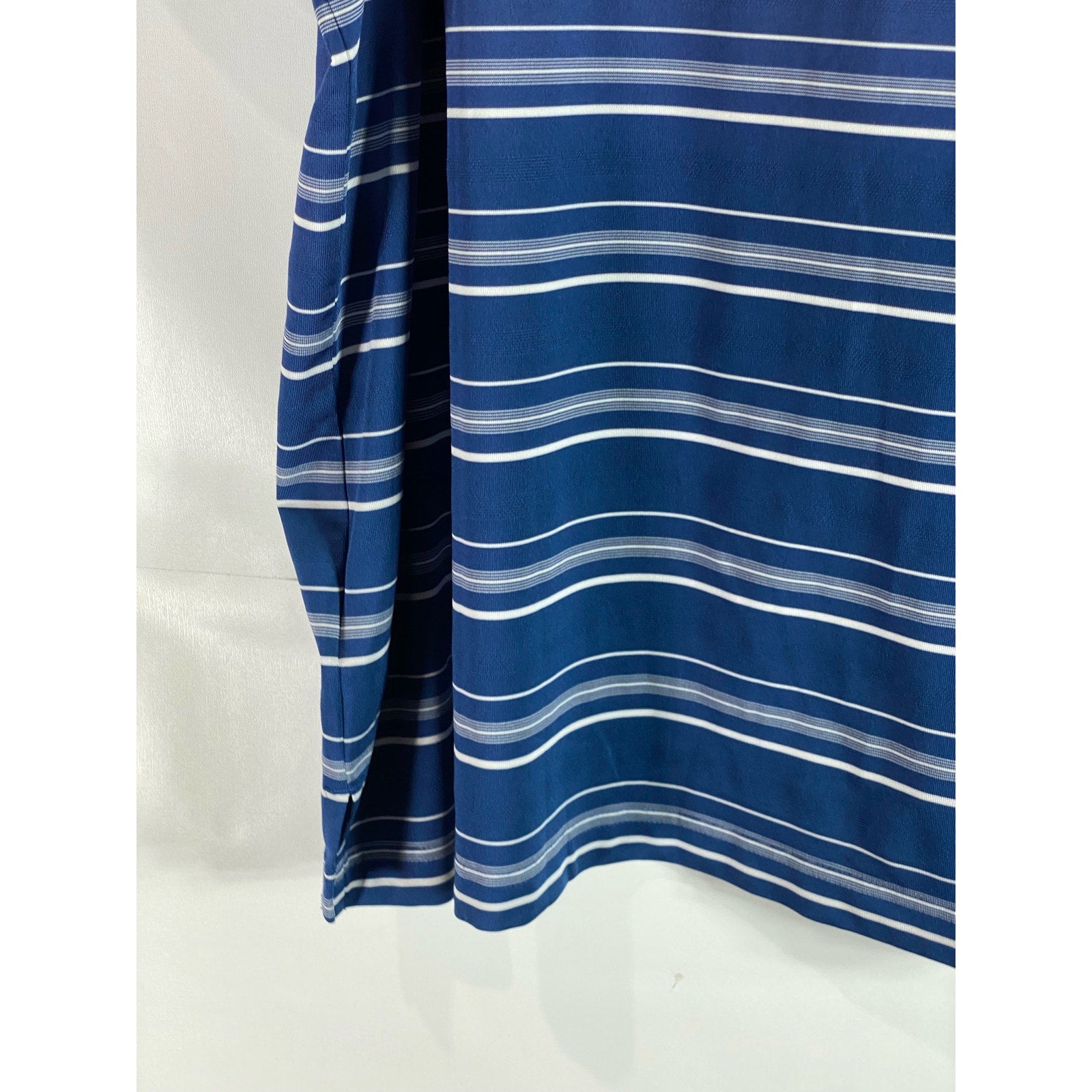 ADIDAS Men's Blue 2 Color Stripe Puremotion Short Sleeve Golf Jersey Polo SZ 2XL