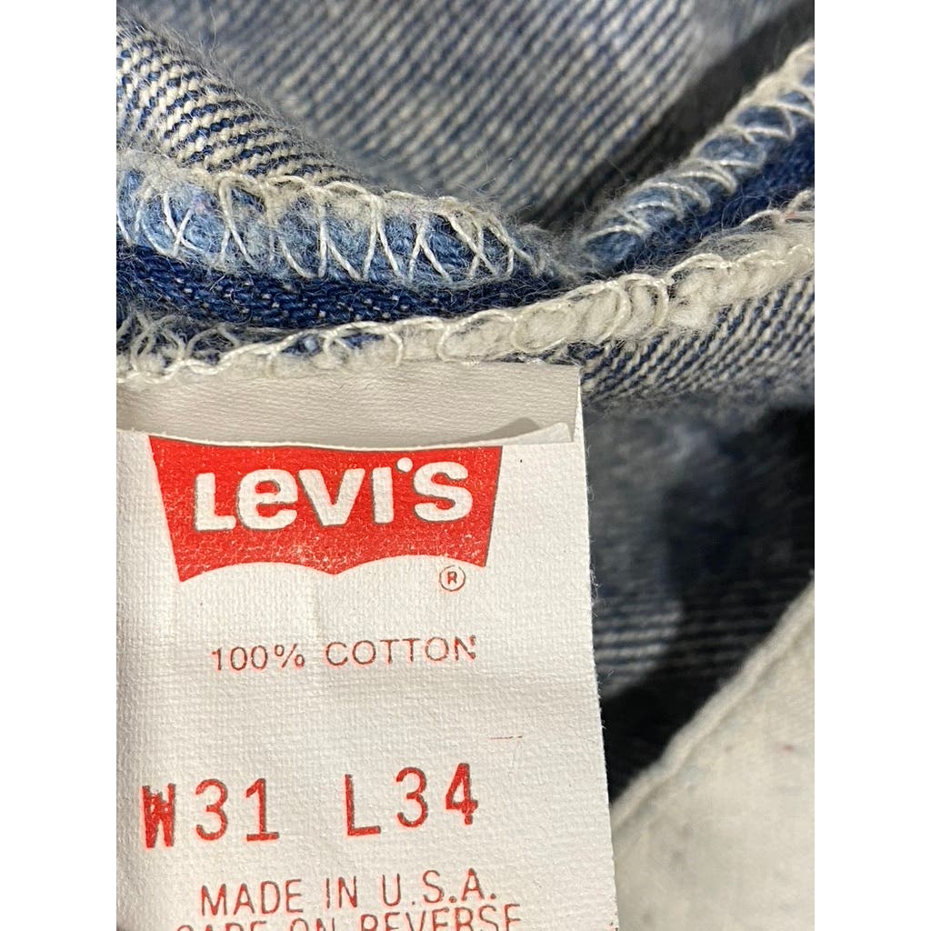 LEVI'S Men's Blue 501 Vintage Straight-Fit Five-Pocket Button-Fly Jeans SZ 31X34