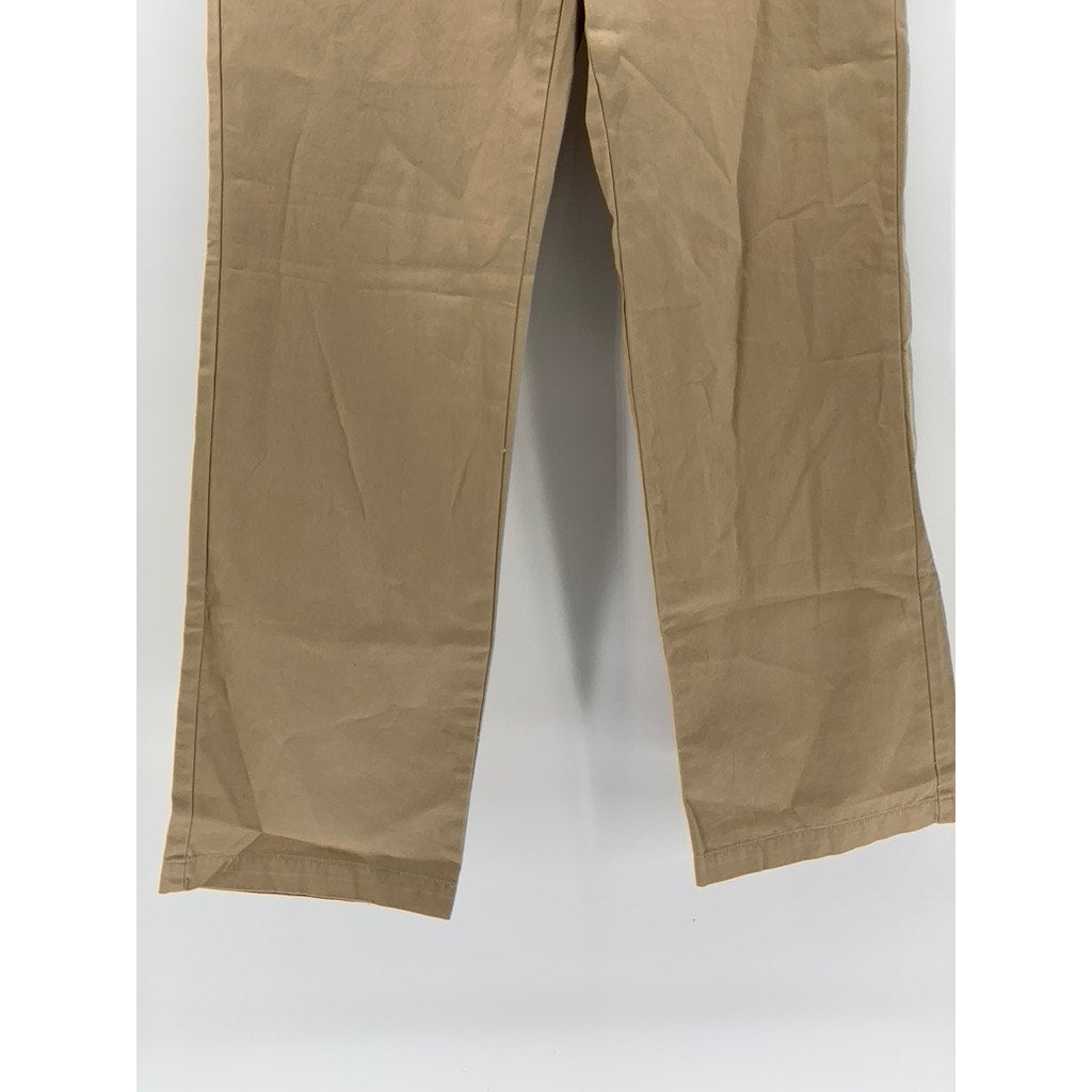LANDS END Women’s Tan Solid Fit 2 Straight-Leg Chino Pants SZ 6