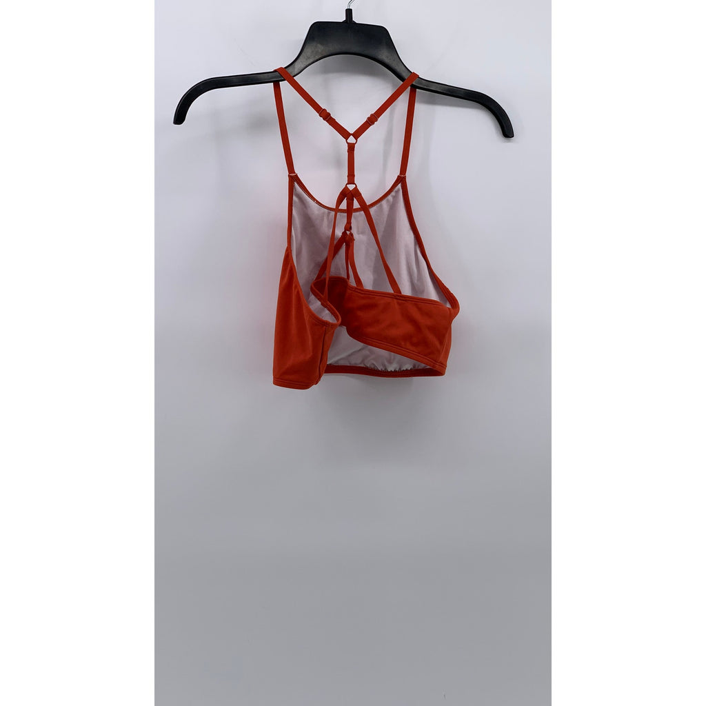 OUT FROM UNDER Women's Orange Scoop-Neck Spaghetti Strap Cross-Back Swim Top SZL