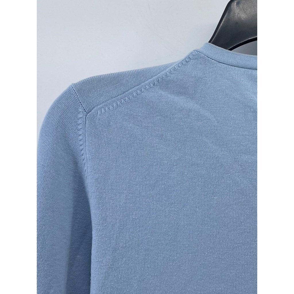 WORTHINGTON Women’s Light Blue Crewneck Button-Up Long Sleeve Cardigan SZ S