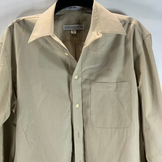 JOSEPH & FEISS Men's Beige Textured Non-Iron Button-Up Dress Shirt SZ 15.5-34/35
