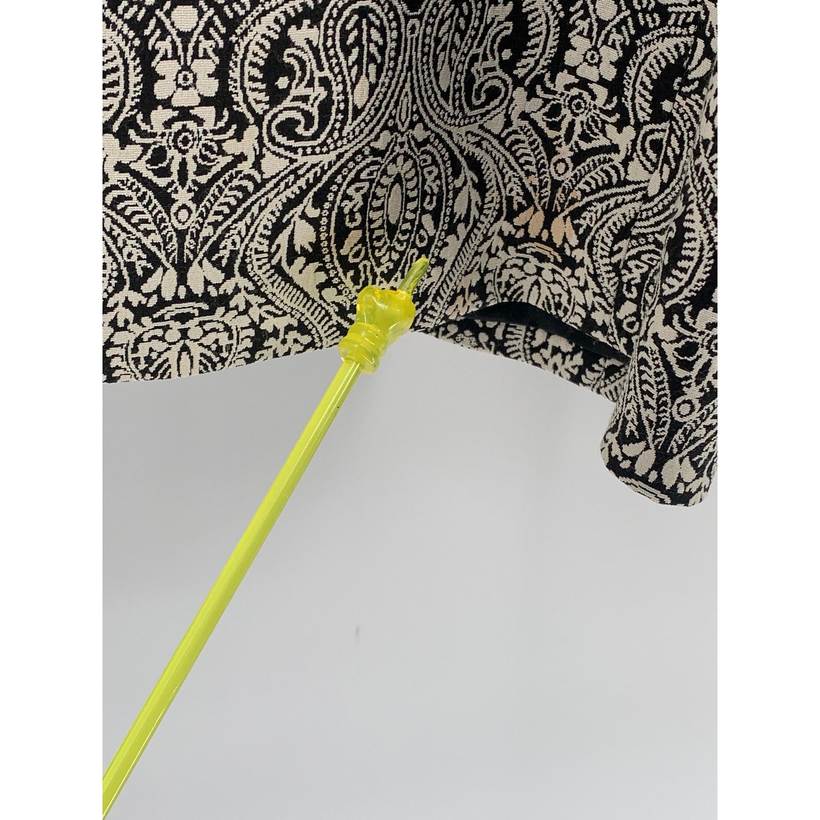 UNBRANDED Men's Black-White Paisley Velour Peak-Collar One-Button Blazer SZ M