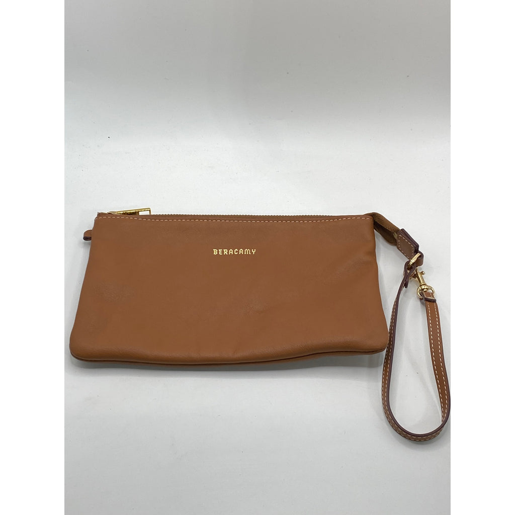 BERACAMY Women's Brown Leather Square Wrist Wallet