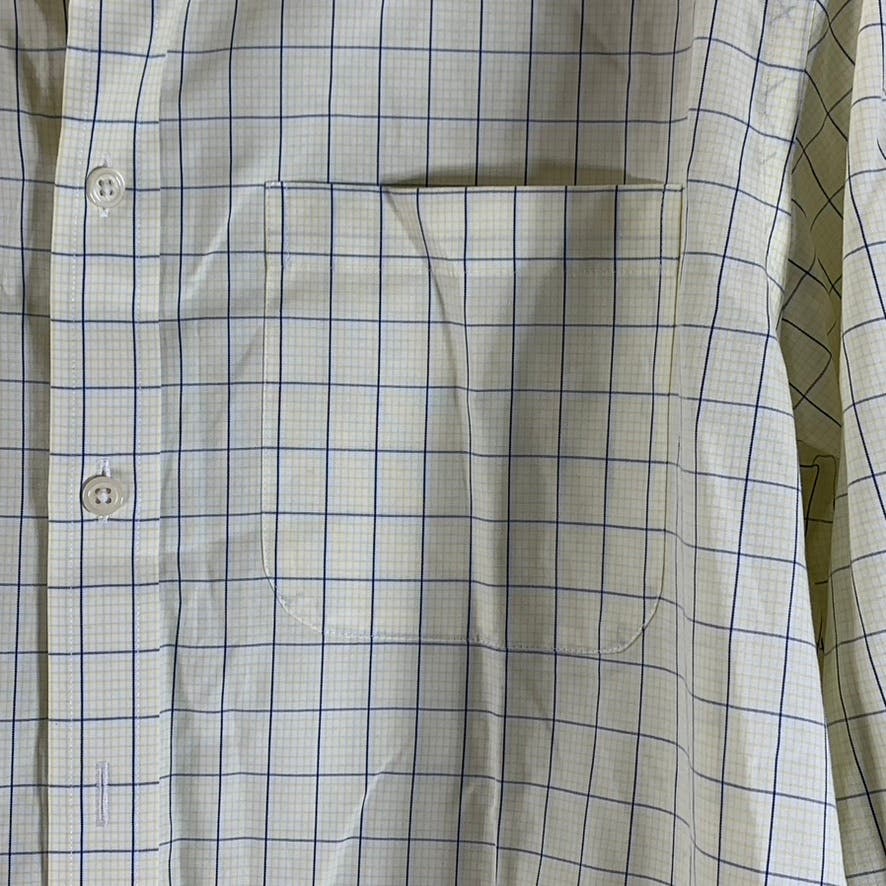 CHARLES TYRWHITT Men's Yellow Windowpane Non-Iron Button-Up Dress Shirt SZ 16.5