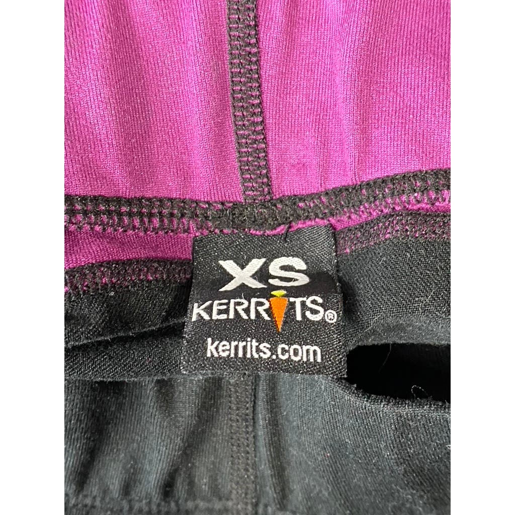 KERRITS Women's Black/Purple Colorblock Knee Patch Riding Pull-On Leggings SZ XS