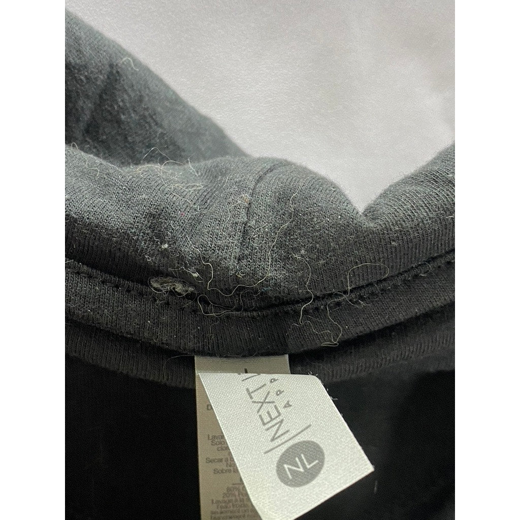 NEXTLEVEL APPAREL Men's Black/Red Custom Embroidered Logo Zip-Up Sweater SZ M