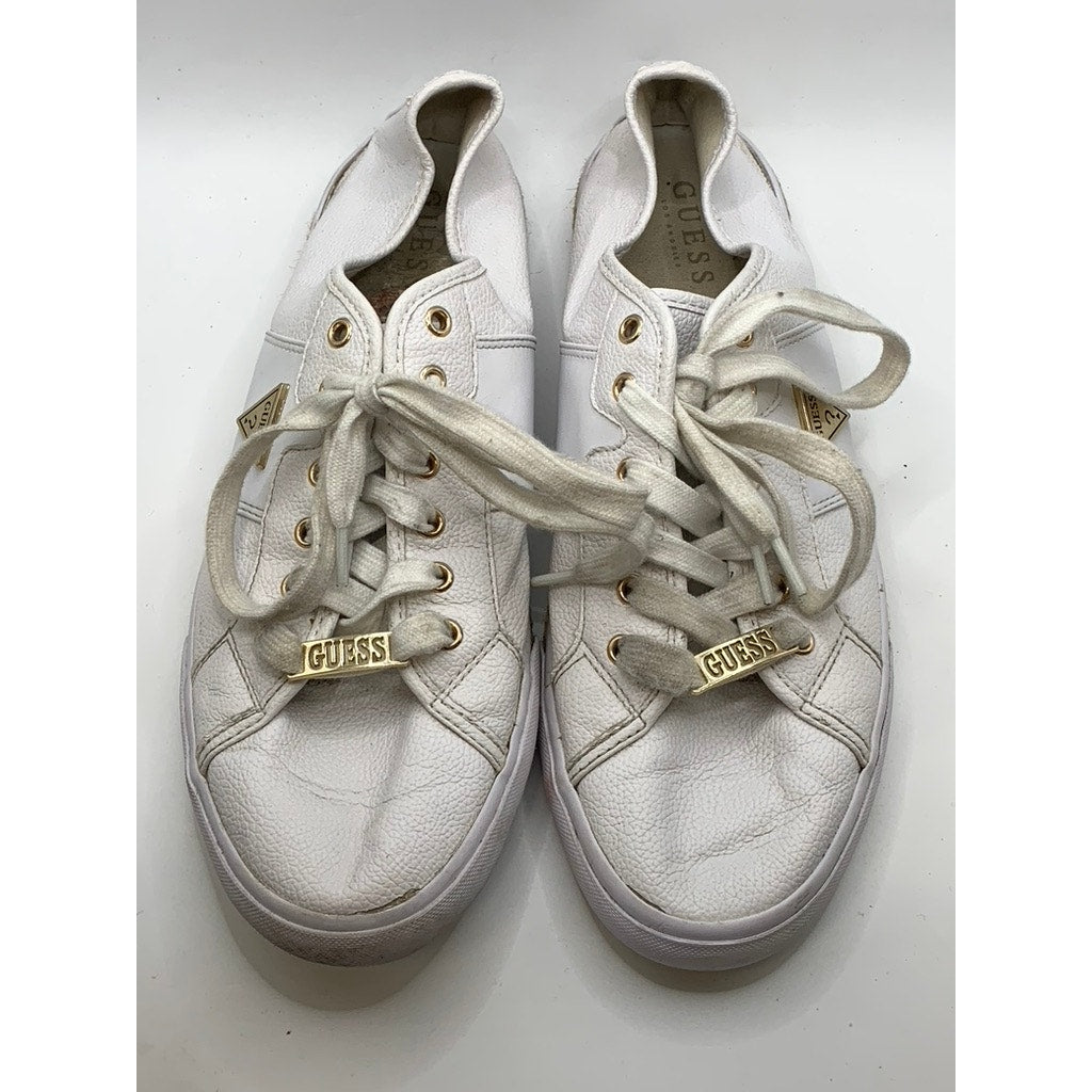 Women's White Logo Espadrille Trim Sneakers SZ 11