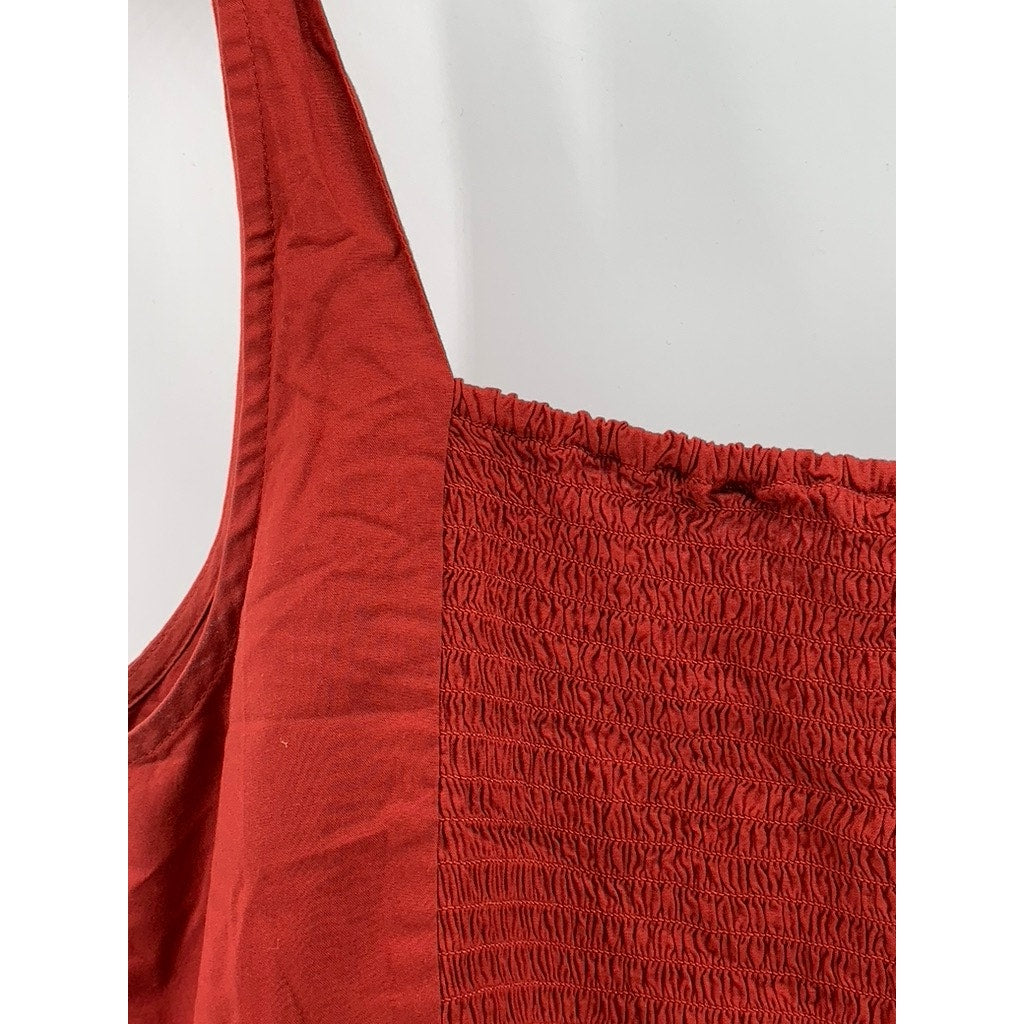 OLD NAVY Women's Flame Scarlet Red Sleeveless Smocked Bodice Tank Mini Dress SZL