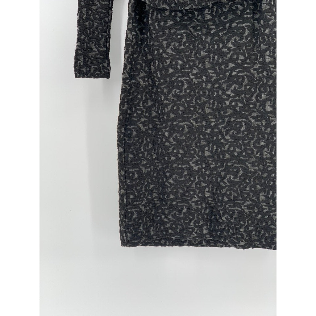 LORRAINE PARISH FOR LAKOTA Women's Petite Black-Gray Printed Dress SZ XS