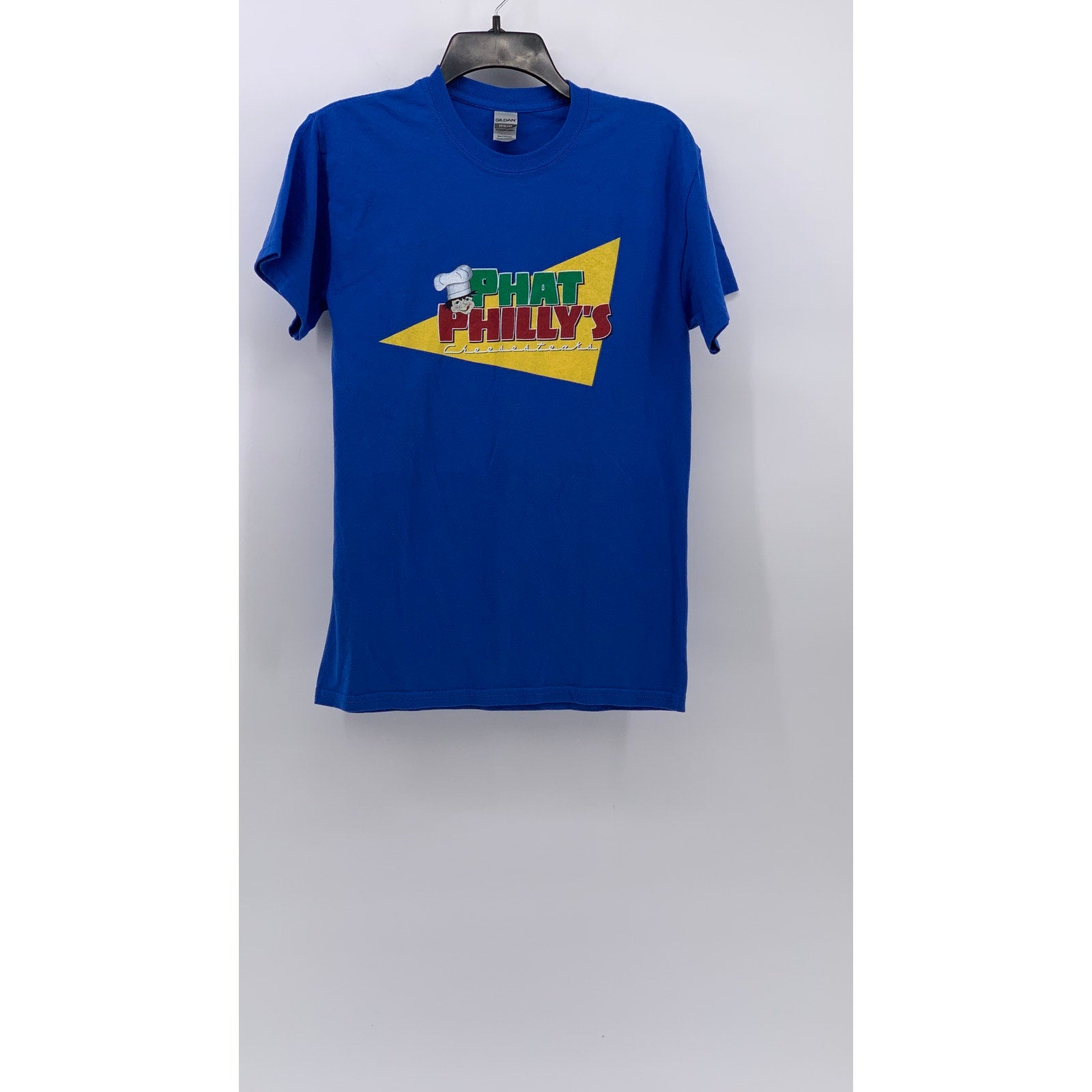 GILDAN Men's Royal Blue Phat Philly's Graphic Crewneck Short Sleeve T-Shirt SZ S