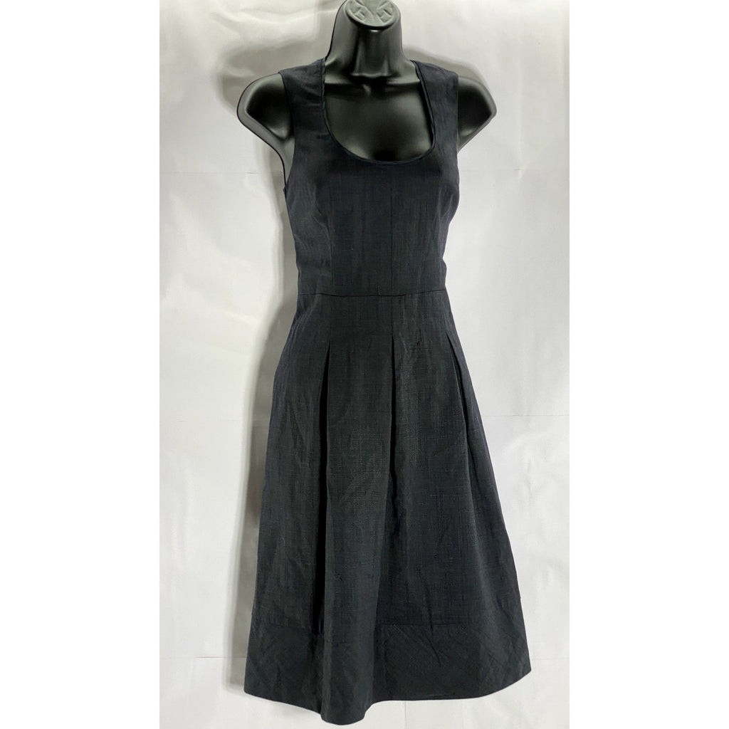 BANANA REPUBLIC Women's Black Scoop-Neck Stretch Sleeveless Wool Dress SZ 4