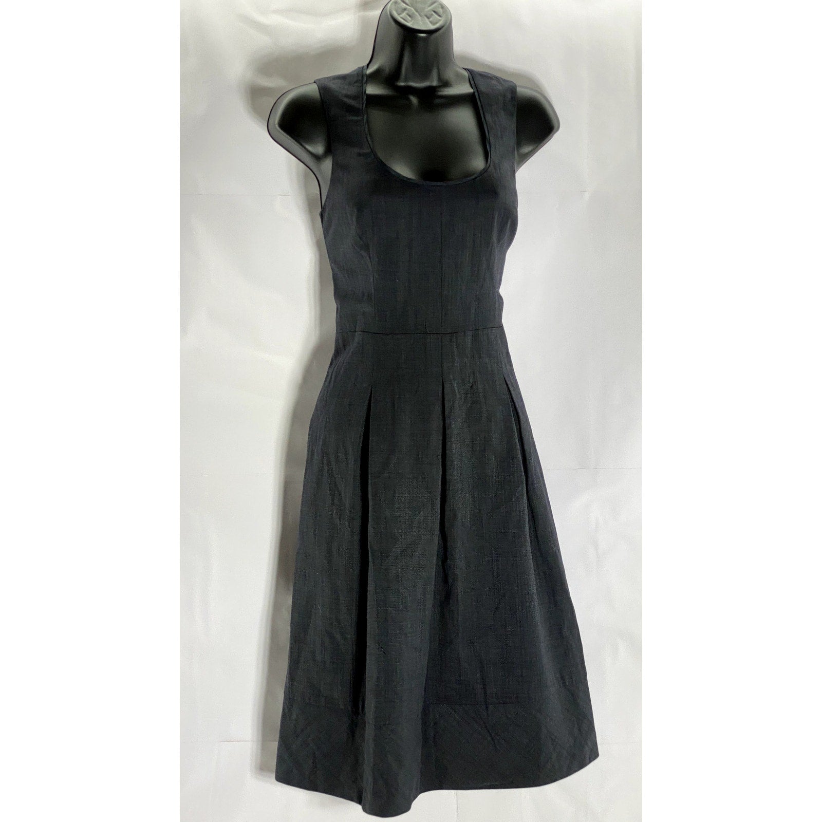 BANANA REPUBLIC Women's Black Scoop-Neck Stretch Sleeveless Wool Dress SZ 4