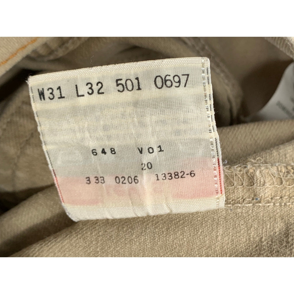 LEVI'S Men's Tan Denim Y2K 501 Regular Straight Leg Five-Pocket Jeans SZ 31X32