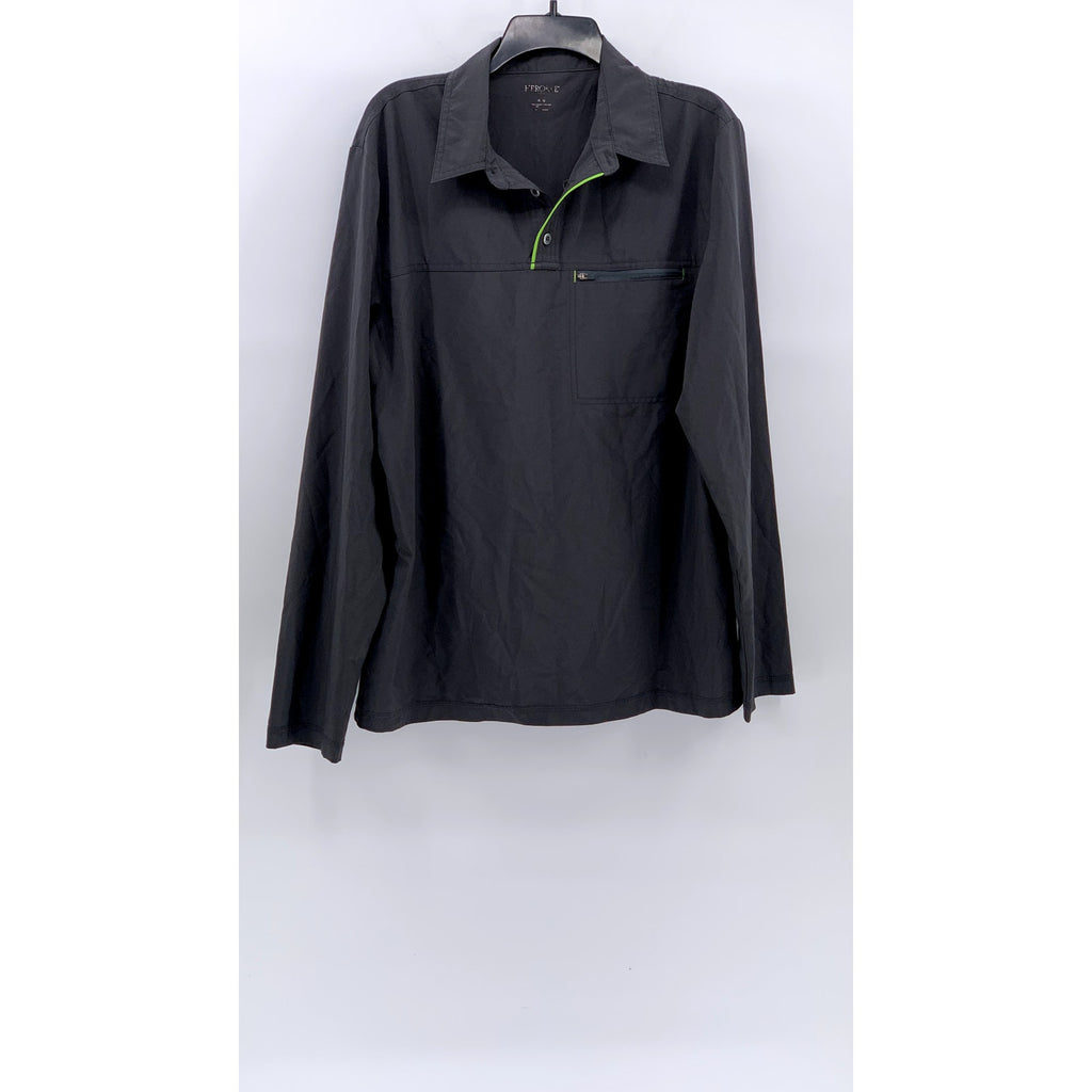 UNBRANDED Men's Charcoal Gray Half-Button Long Sleeve Sweater SZ L