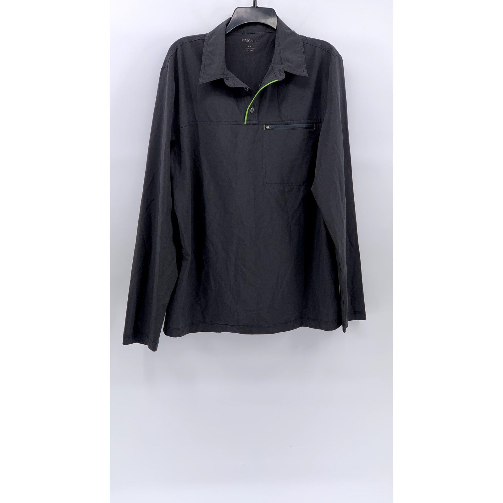 UNBRANDED Men's Charcoal Gray Half-Button Long Sleeve Sweater SZ L