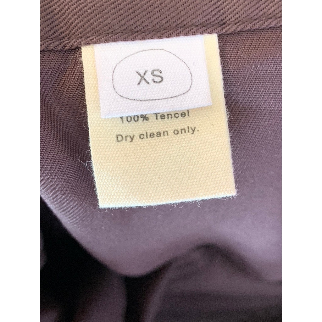 WIXII Women's Dark Brown Tencel Wide Leg Relaxed-Fit Pant SZ XS