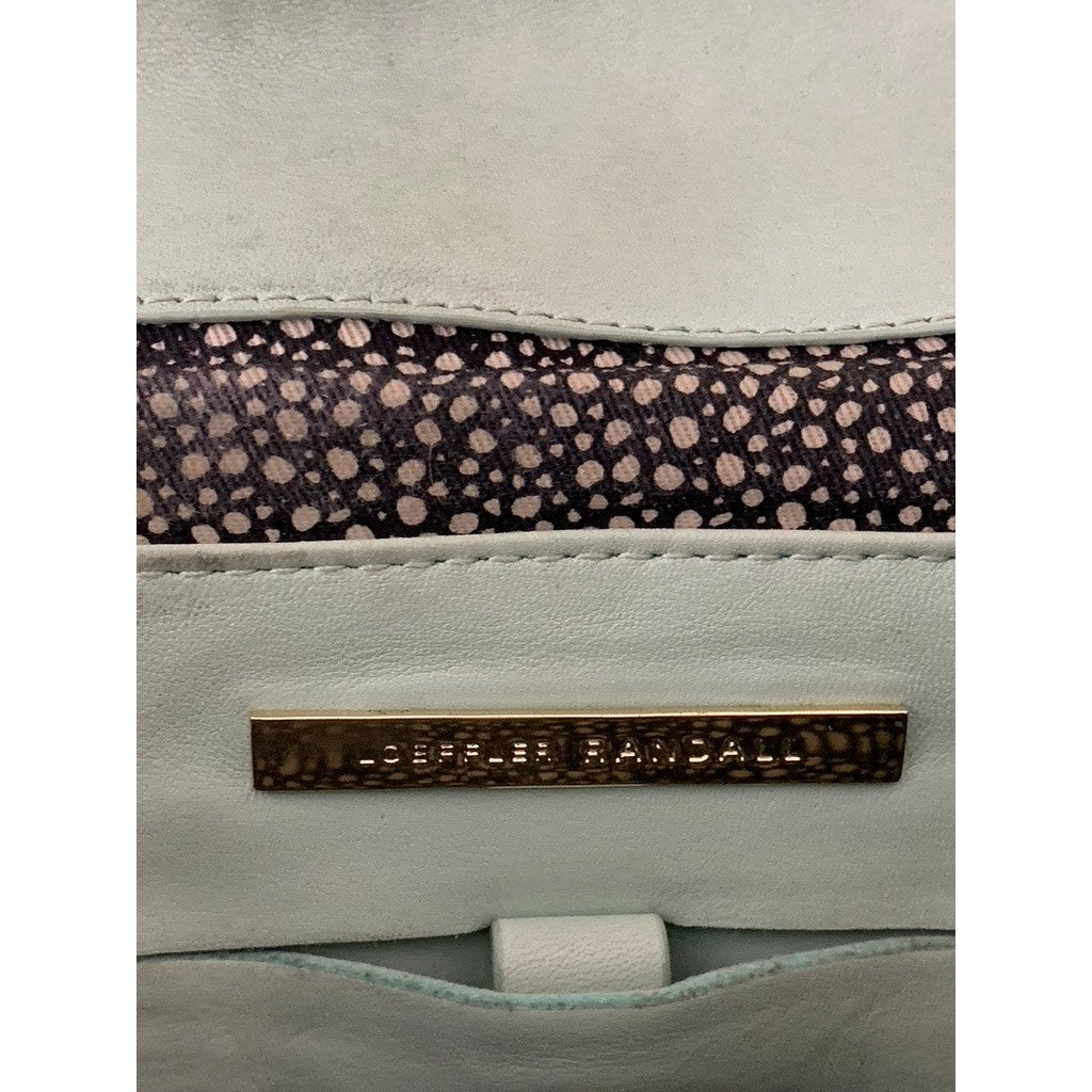 LEOFFLER RANDALL Women's Green/Animal Print Calf Hair Rider Satchel Bag
