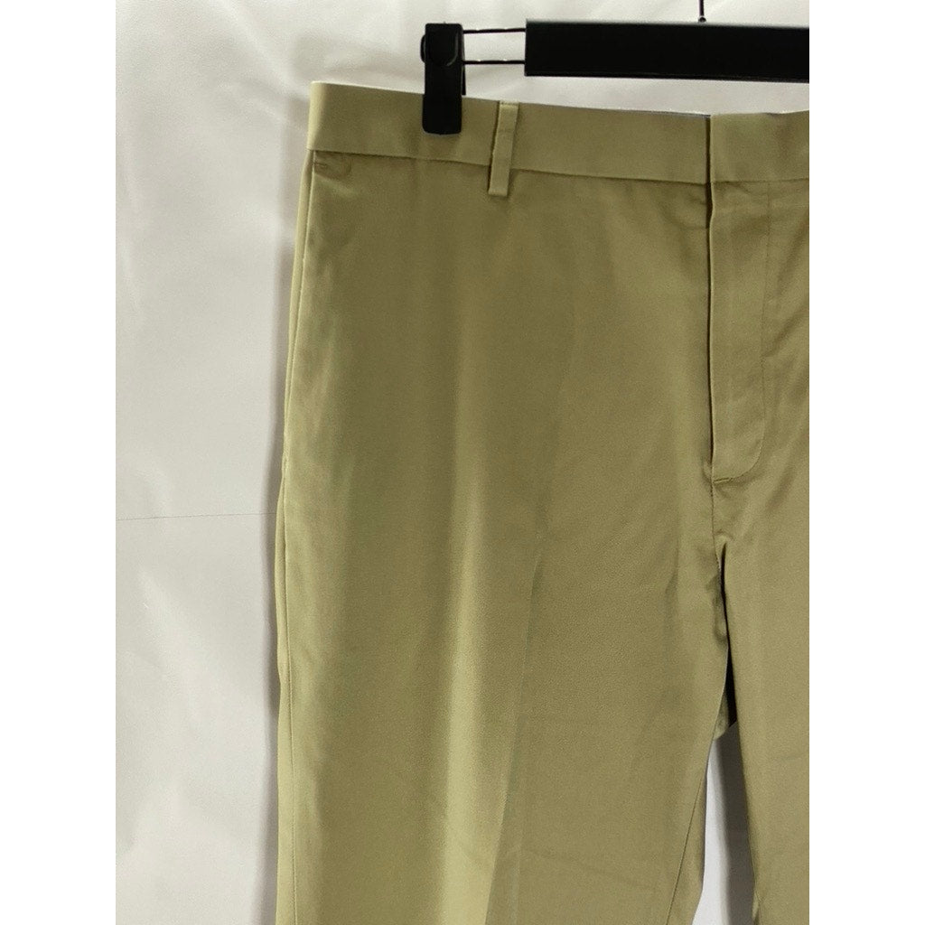 BANANA REPUBLIC Men Tan Graham Cracker Tailored Slim-Fit Non-Iron Pant SZ 33X32