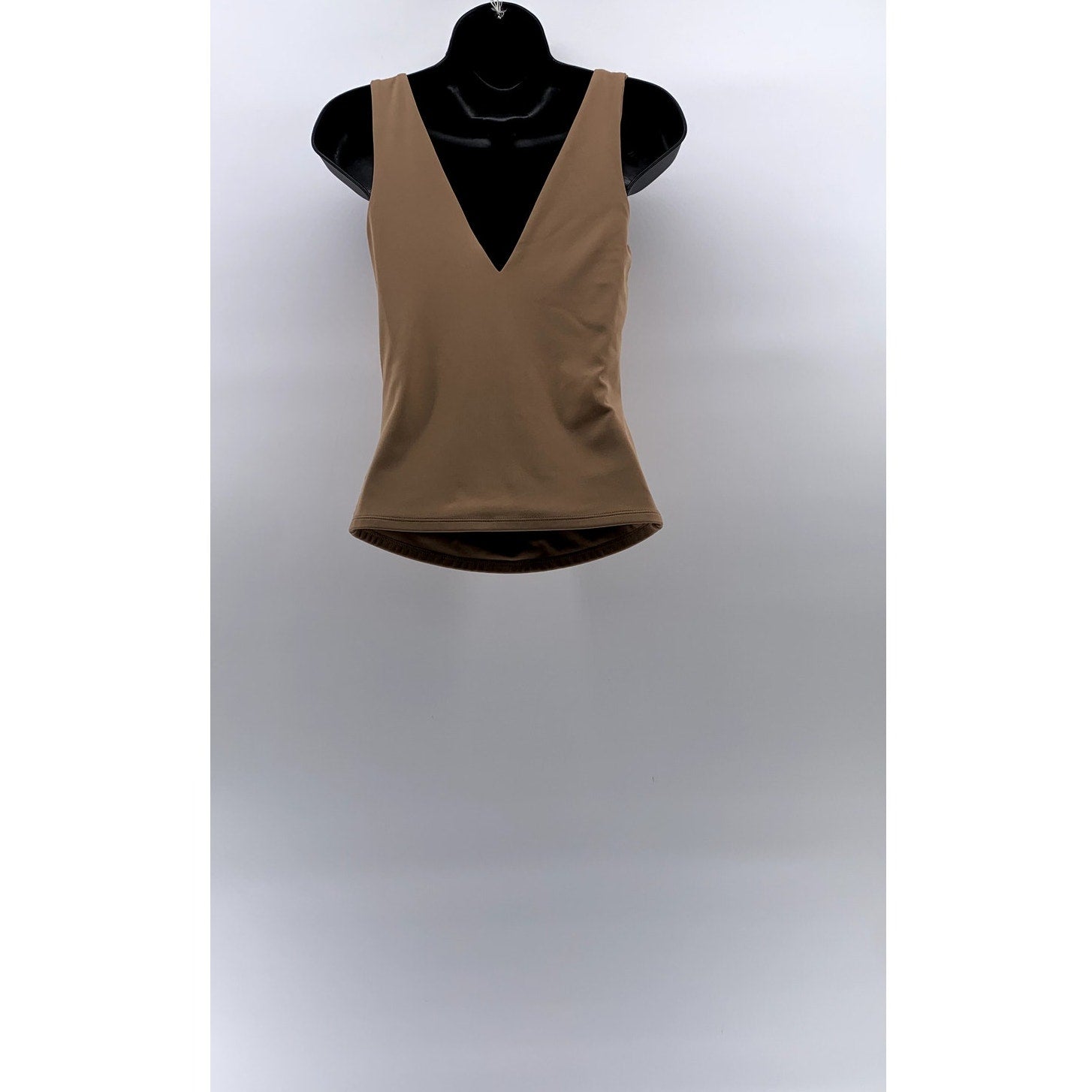 EXPRESS Women's Pecan Double V-Neck Body Contour High Compression Tank Top SZ S