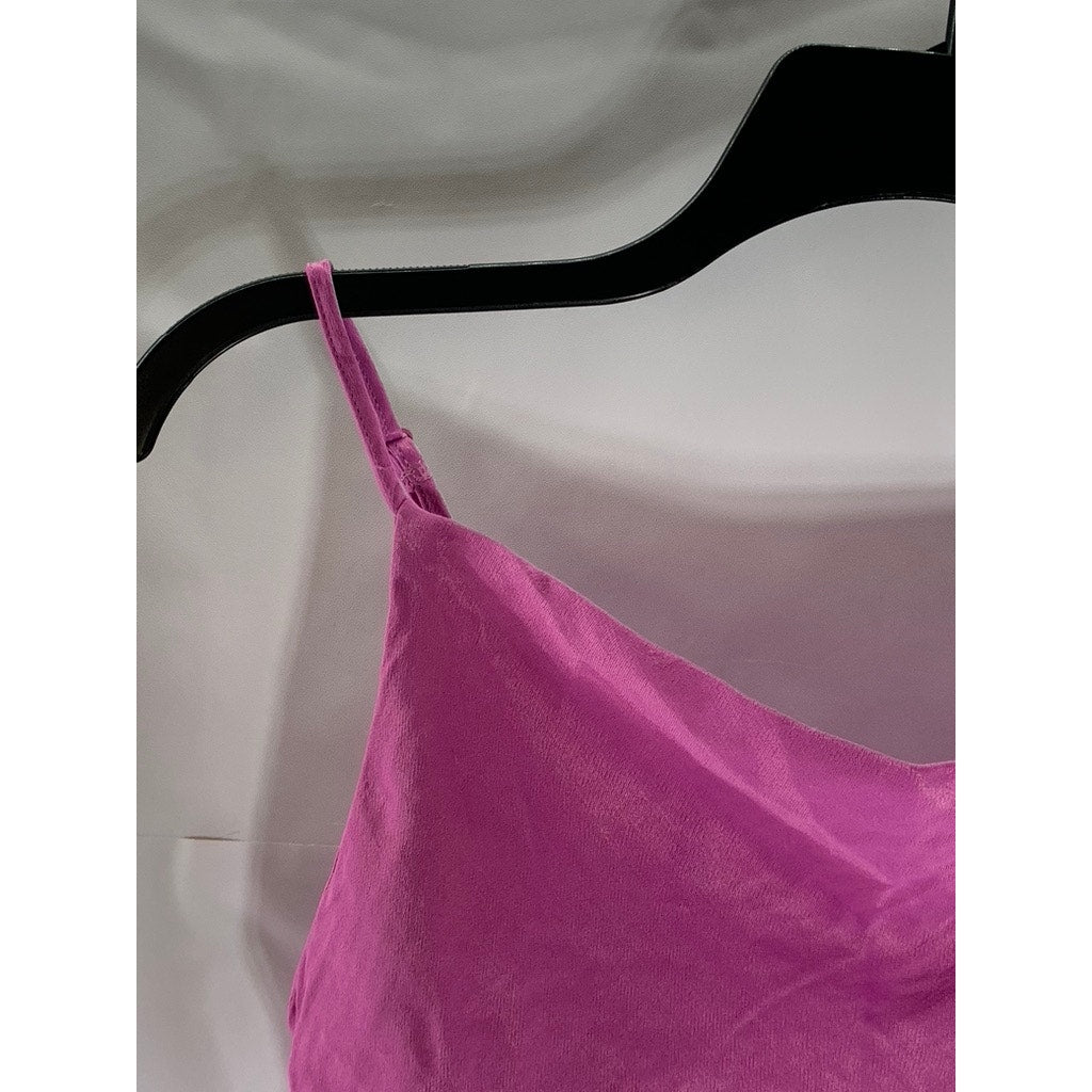 ZARA Women's Fuchsia Satin Adjustable Strap Cowl neck Camisole SZ XS