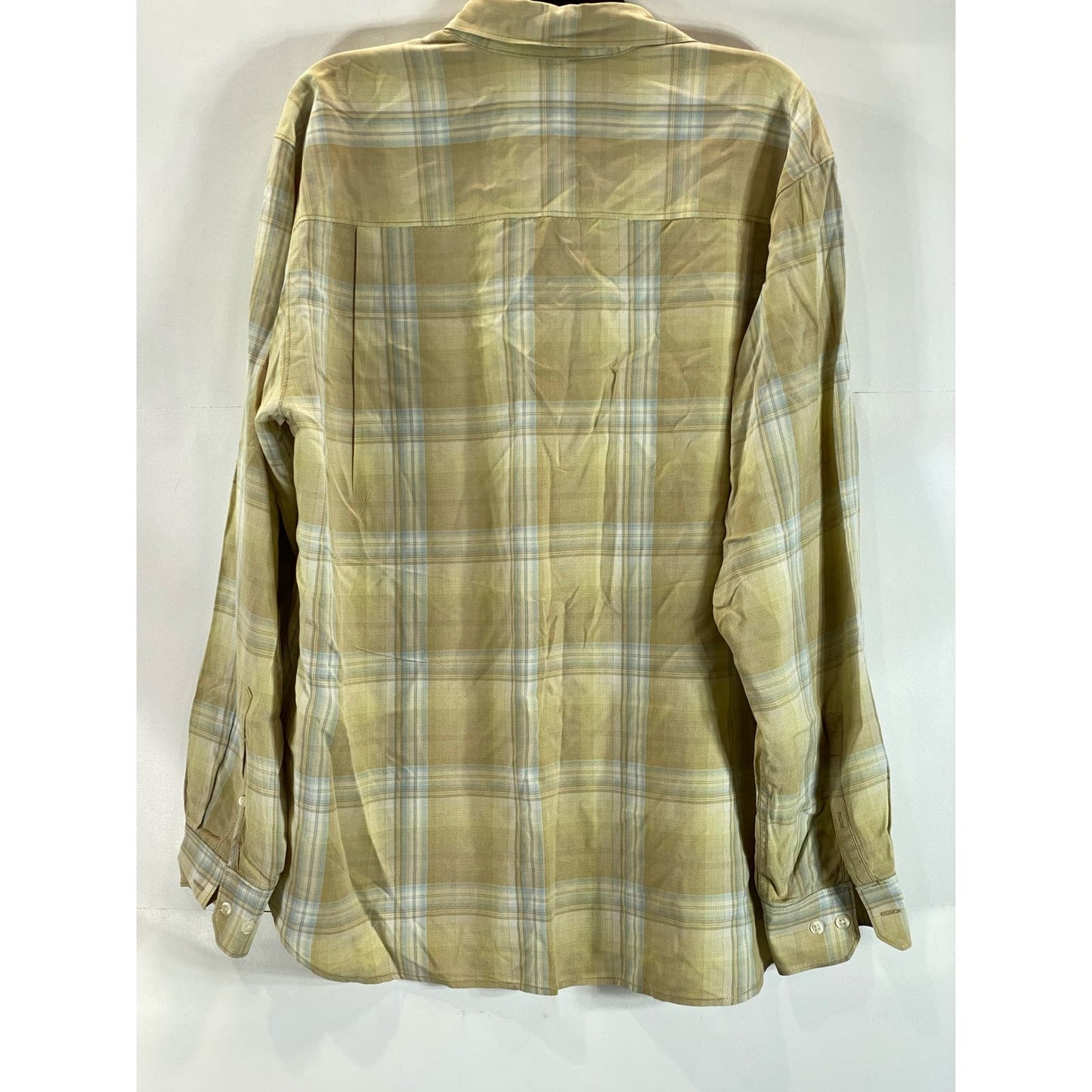 TOMMY BAHAMA Men's Tan Plaid Button-Up Long Sleeve Shirt SZ L