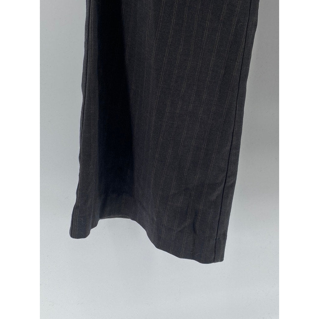 NEW YORK & COMPANY Women's Charcoal Gray Stretch Striped Wide-Leg Pants SZ 4