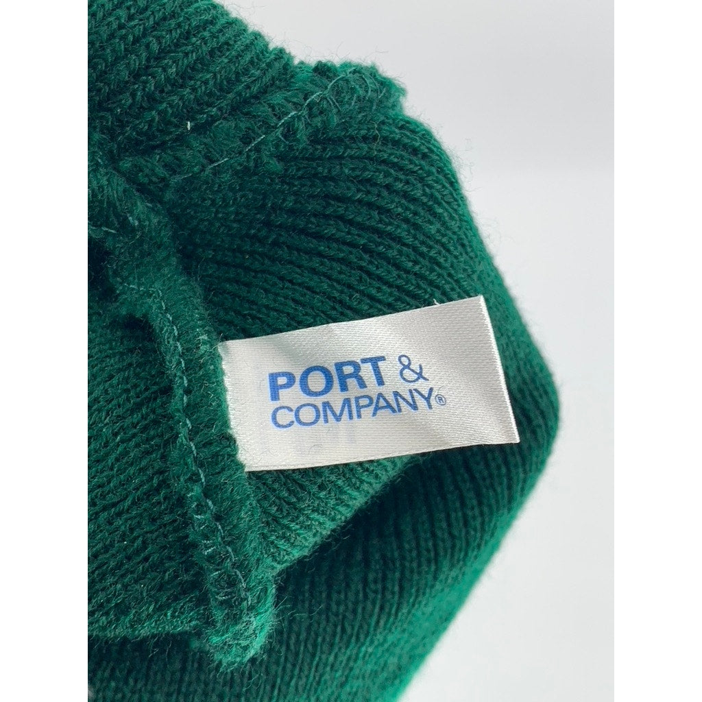 PORT AND COMPANY Men's Dark Green Knit Logo Streetwear Skater Beanie SZ OS