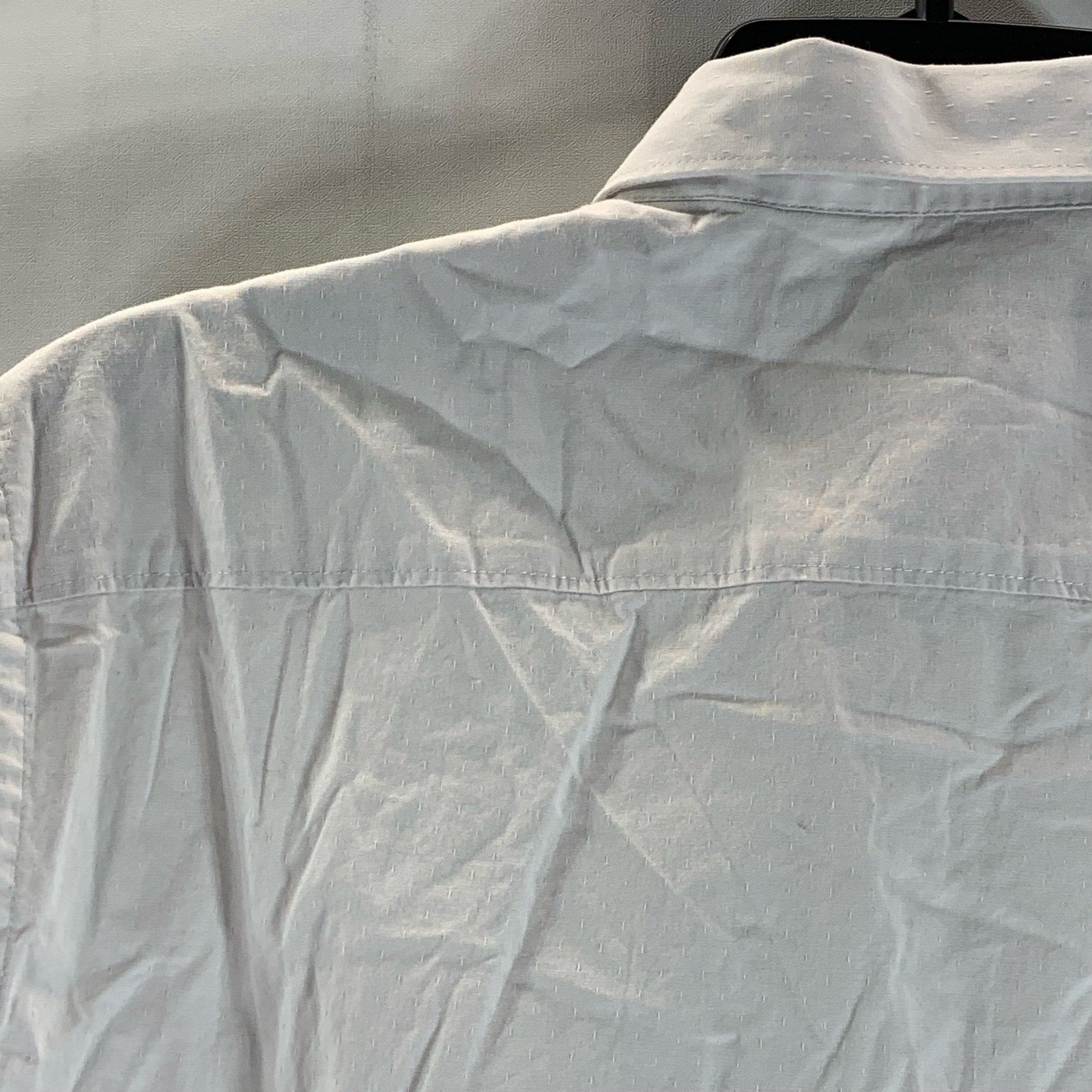 PERRY ELLIS Men's White Textured Dot Stretch Regular-Fit Button-Up Shirt SZ S