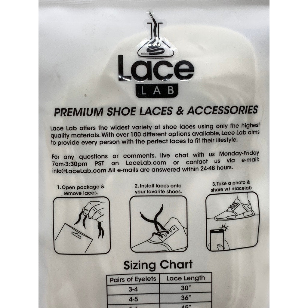 LACE LAB Unisex White Flat Shoe Laces SZ 63"
