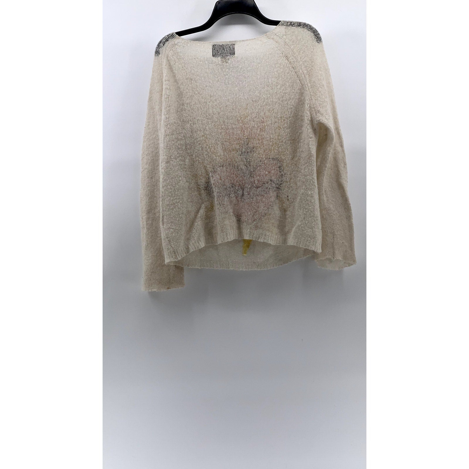 WHITEFOX White Label Women's Beige Knit Scoop-Neck Long Sleeve Sweater SZ S