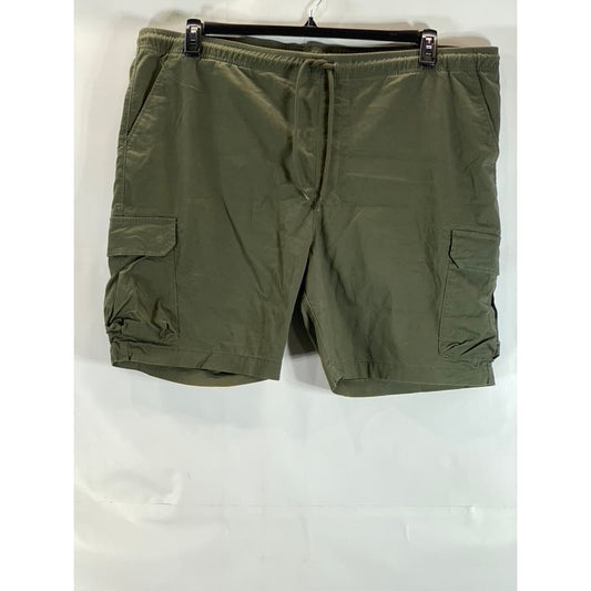 GOODFELLOW & CO Men's Army Green Relaxed-Fit Drawstring Cargo Shorts SZ 2XL