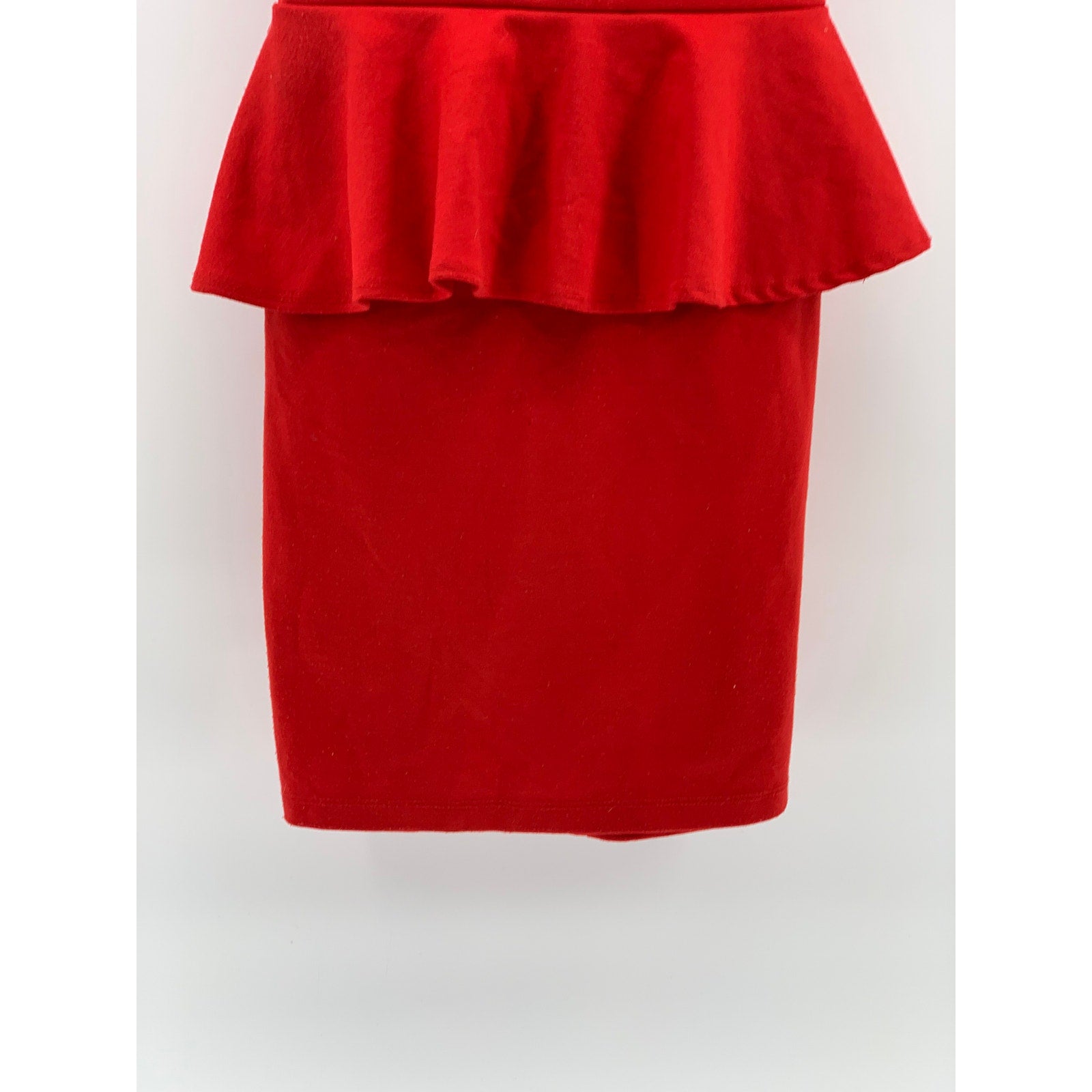 CHARLOTTE RUSSE Women's Red V-Neck Sleeveless Ruffle Bodycon Mini Dress SZ S