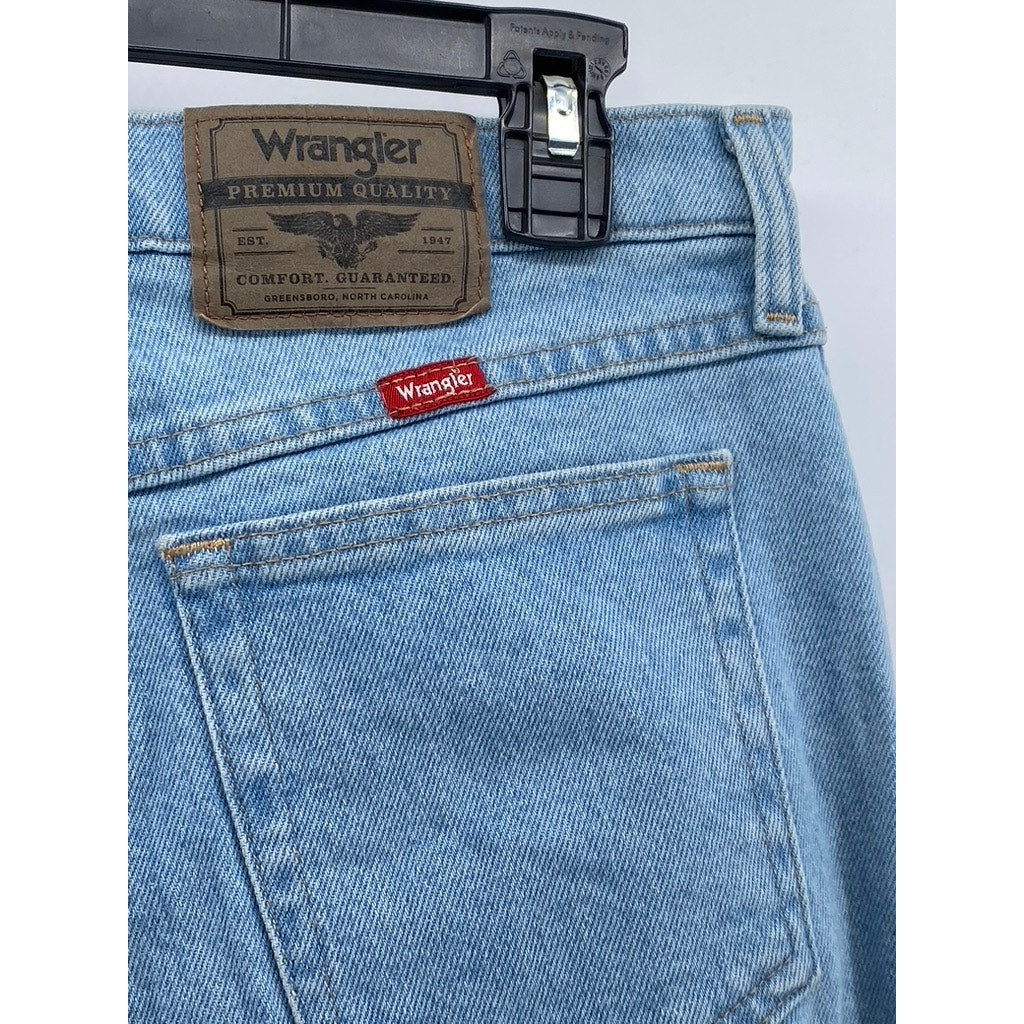 WRANGLER Men's Light Wash Blue Denim Regular-Fit Straight-Leg Jeans SZ 30X32