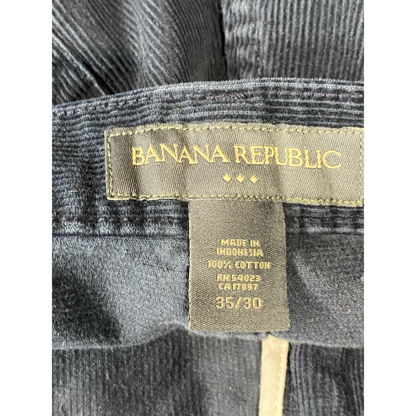 BANANA REPUBLIC Men's Navy Corduroy Straight-Leg Five-Pocket Pant SZ 35X30