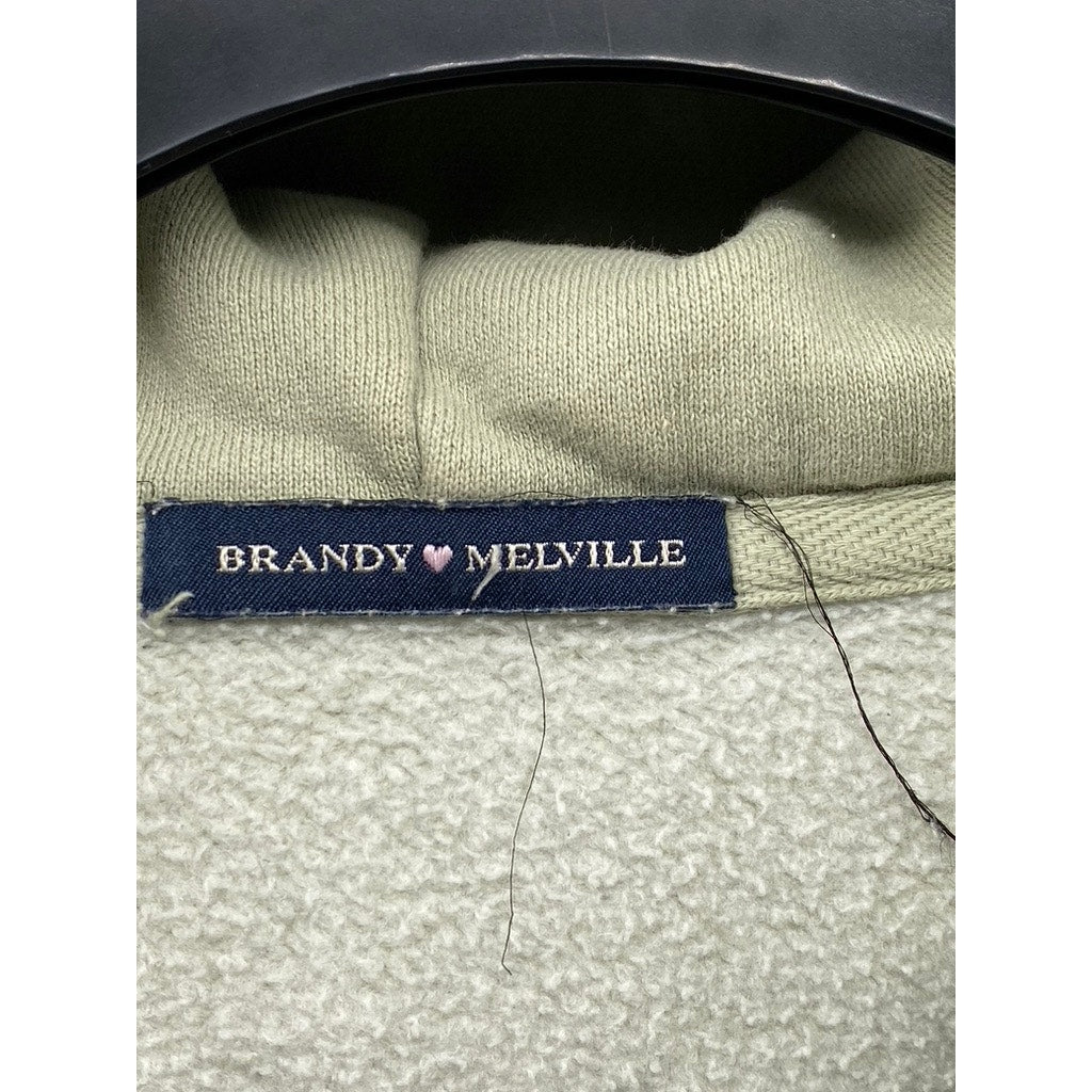 BRANDY MELVILLE Women's Light Green Oversized Long Sleeve Zip-Up Sweater SZ OS
