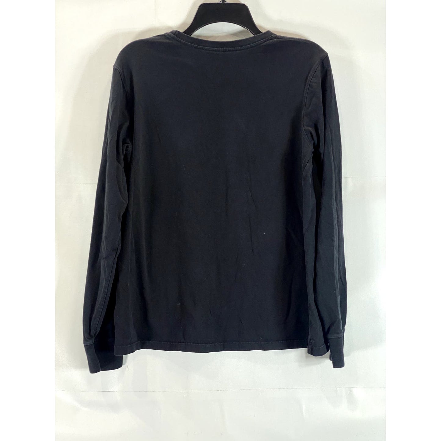 AMERICAN GIANT Men's Solid Black Crewneck Logo Long Sleeve Shirt SZ L