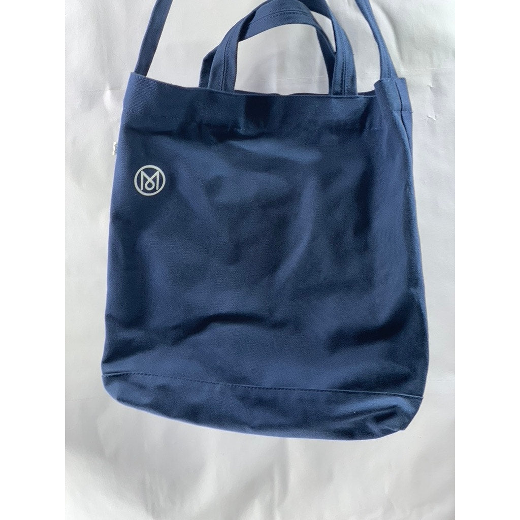 MONACLE Unisex Navy Blue Logo Snap-Button Canvas Shoulder/Handbag