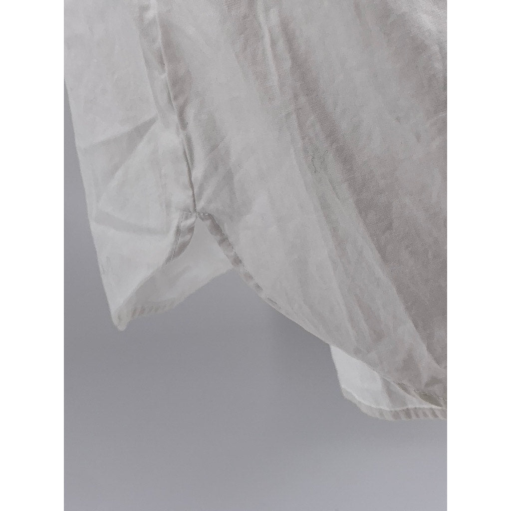 CALVIN KLEIN Women’s White Solid Button-Up Short Sleeve Oversized Top SZ XS