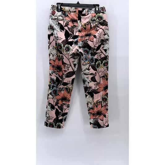 ASOS Men's Peach-White Floral Print Sateen Skinny-Leg Tuxedo Pants SZ 30
