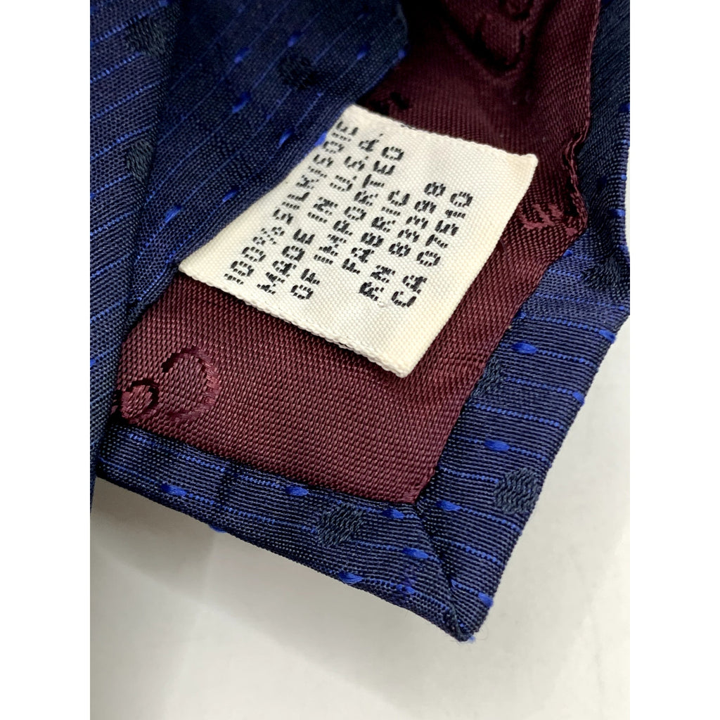 CALVIN KLEIN Men's Vintage 90's Silk Polka Dotted USA Navy Blue Tie OS