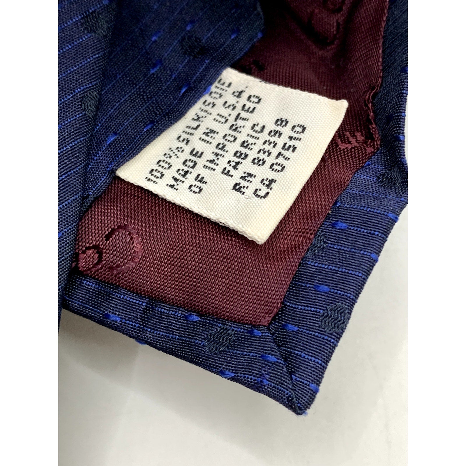 CALVIN KLEIN Men's Vintage 90's Silk Polka Dotted USA Navy Blue Tie OS