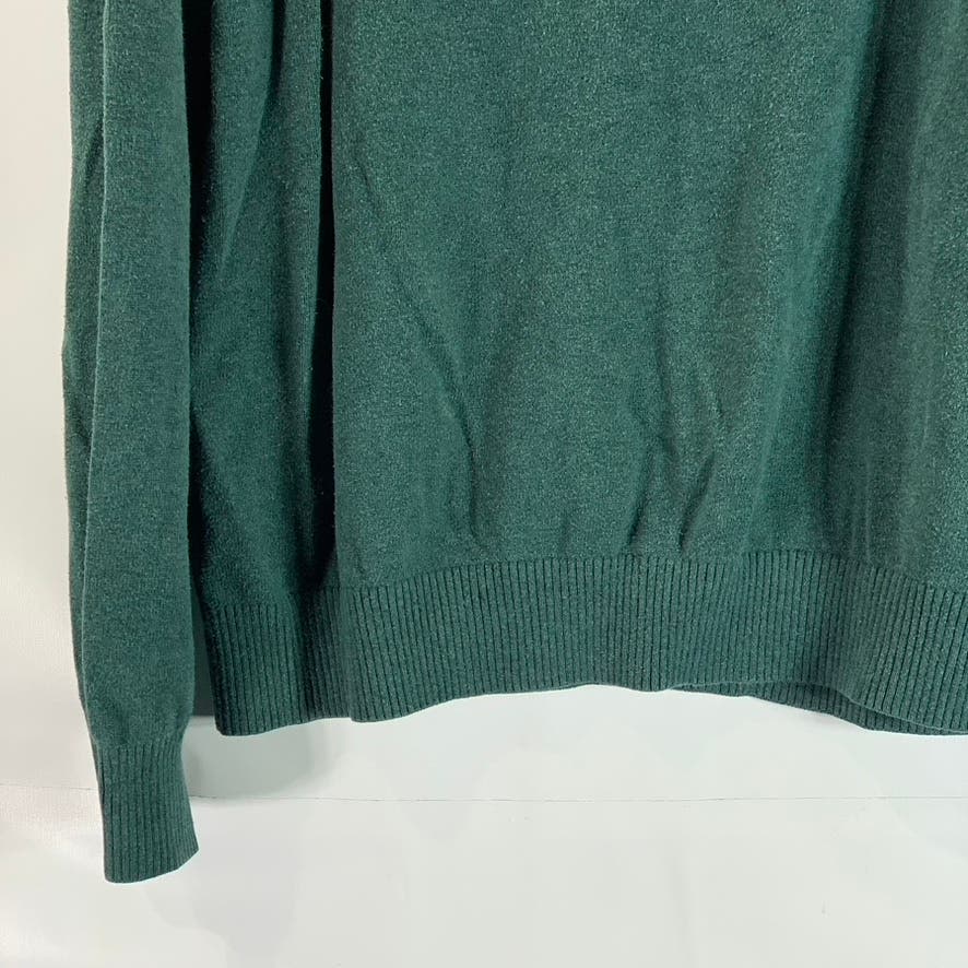 TOMMY HILFIGER Men's Dark Green V-Neck Cotton Pullover Sweater SZ XL