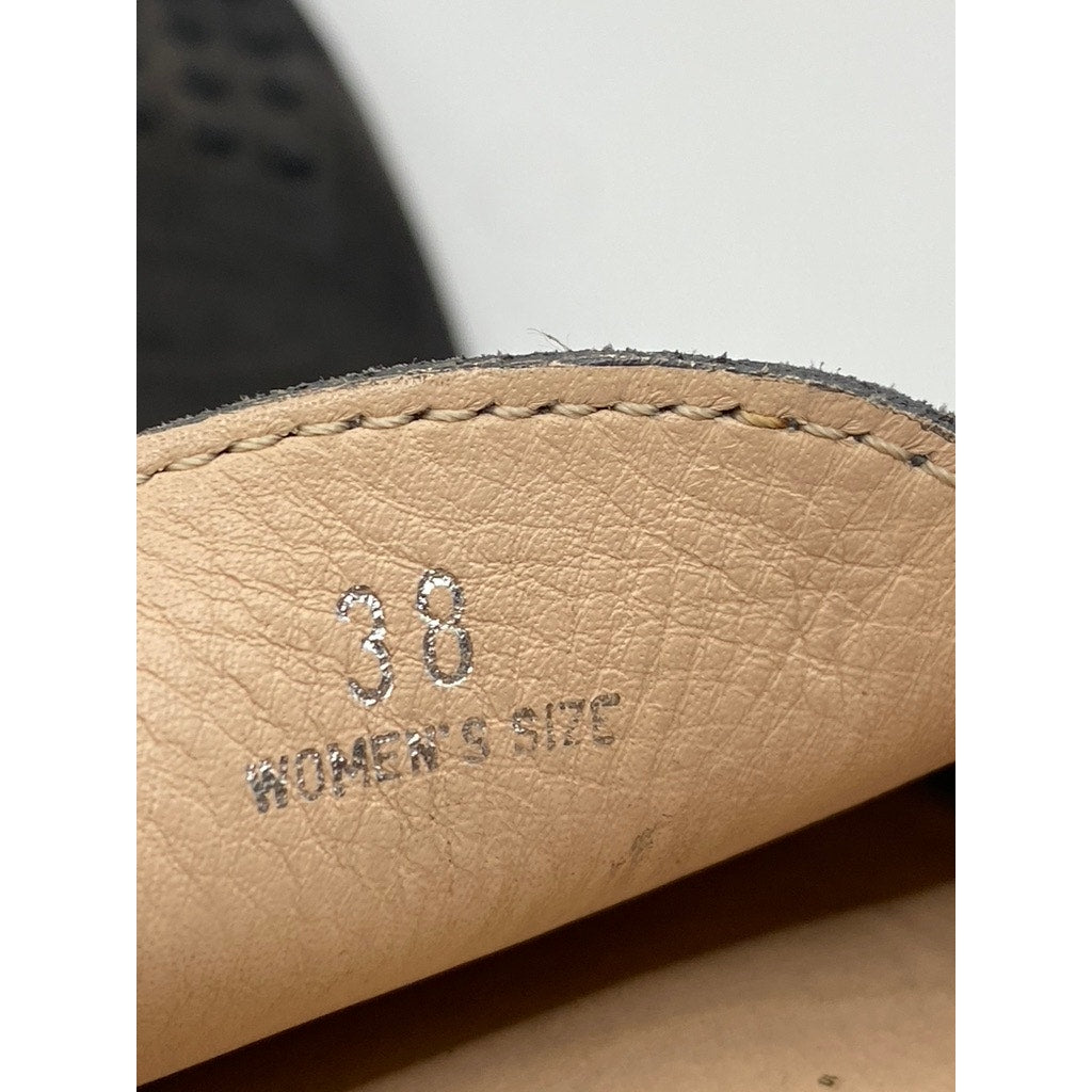 TODS Women's Dark Gray Gommino Slip-On Suede Penny Driving Shoes SZ 38(US8)