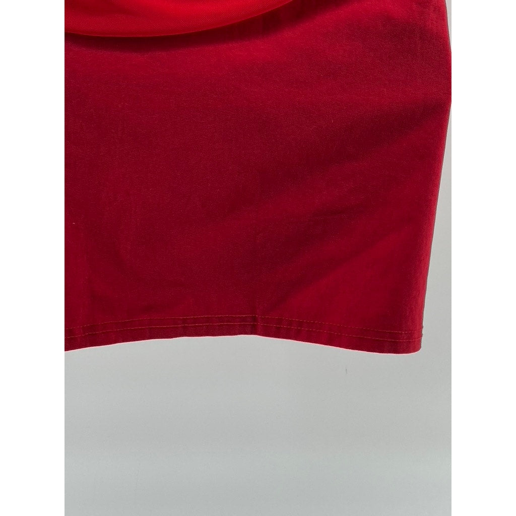PRETTYLITTLETHING Women's Red Ruched Strapless Bodycon Mini Dress SZ 0