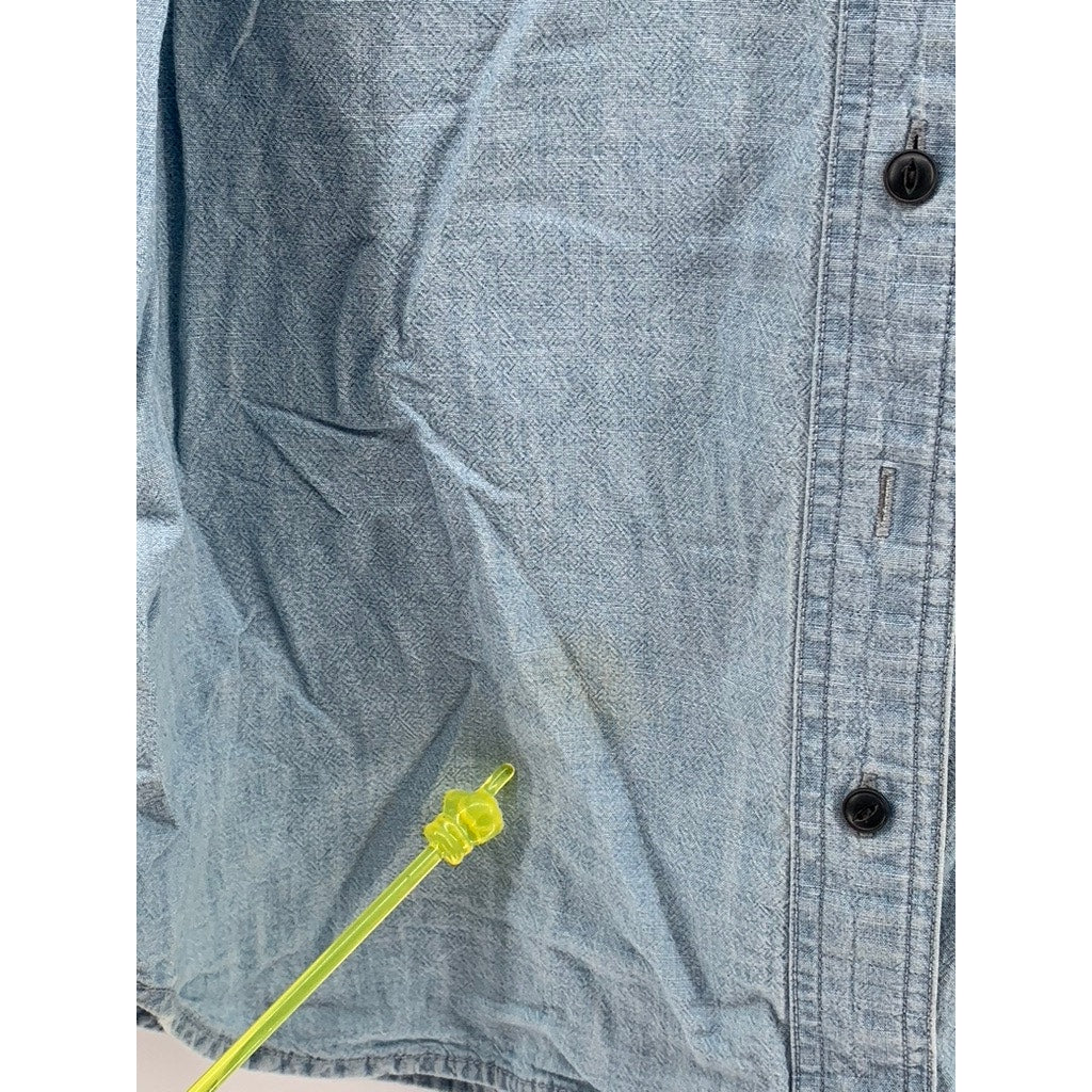 MADEWELL Women's Blue Chambray Button-Up Long Sleeve Workshirt SZ M