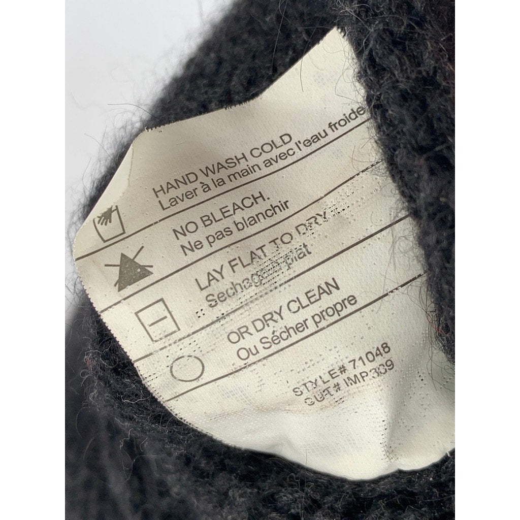 VINCE Women's Charcoal Alpaca-Wool-Cashmere Fold-Over Wrap Sweater Dress SZ S